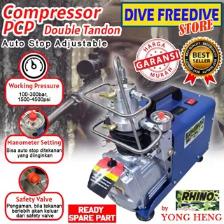 Mini Compressor Kompresor Pompa PCP Bocap Airsoft Senapan Angin Rhino Auto Stop Adjustable