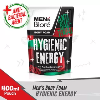 Men's Biore Sabun Mandi Cair Untuk Pria Hygienic Energy Anti Bakteri Refill 400 ml - Sabun Cair Body Wash