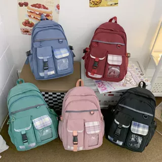 Mismi Ganay Bag Tas Ransel Wanita Stylish Korean Casual Backpack Sekolah Perempuan Trendy - 24G