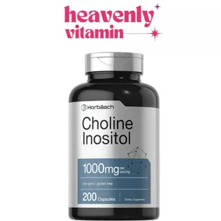 Horbaach Choline and Inositol 1000mg - 200 Capsules