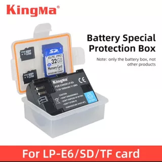 KingMa Kotak Baterai Memory LP-E6 LPE6 Battery Plastic Case Holder Battery Storage Box for Canon EOS 5D4 5D3 5D2 5DS 5DRS 6D 7D 6D2 60D Protection Case | BMBE17 | SKU 1.034.0098