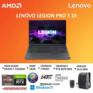 LENOVO LEGION 5 16 RYZEN 7 7745HX RTX4070 8GB/ RAM 16GB 1TB W11+OHS 16.0WQXGA 240HZ 4ZRGB