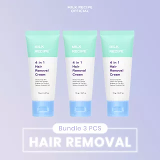 Milk Recipe 4In1 Hair Removal Bundle 3pcs - Cream Perontok Bulu Anti Iritasi