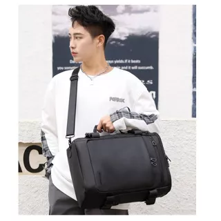 Tas Laptop Import Waterproof Tas Punggung Casual Trendy Fashion Korea Backpack Selempang Tabung #1204