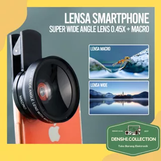 Lensa Super Wide Angle Lens 0.45X + Macro Smartphone - APL-0.45WM - Black