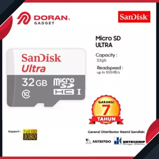 Memory Card Micro SD 32GB Sandisk Ultra 100Mbps MicroSDHC UHS-I - Original Garansi Resmi