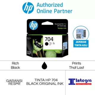 Tinta HP 704 Black / Hitam Original Cartridge - CN692AA For Printer HP Deskjet 2010 2060