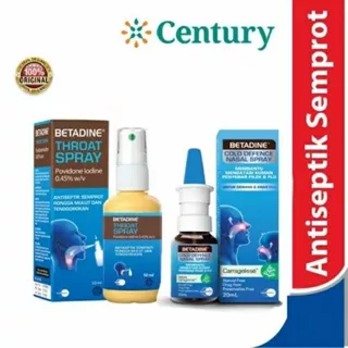 Betadine Throat Spray 50mL & Betadine Cold Defence Nasal Spray Adult 20ml / Antiseptik Spray