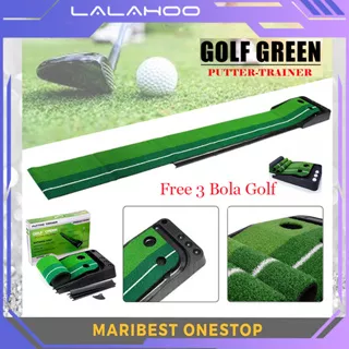 Free 3 BolaPGM Putting Mat Trainer Karpet 2.5M Indoor Golf Puting Trainer Golf karpet Portabel Automatic Return Golf Practice putting mat Golf Portabel karpet Lala