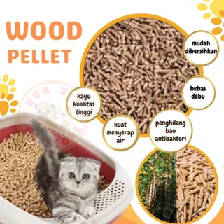 Wood Pellet Kucing Natural Pine Wood Pet Liiter Organik Pelet Kayu - 10 kilogram