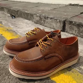 Sepatu Boots Pria Moctoe Wing 8106 Low Coffee Crazy Horse Leather PK Double Stitch