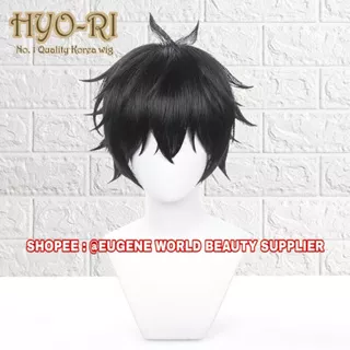 READY STOCK STYLED - RAMBUT PALSU FULL WIG DANHENG WIG DAN HENG WIG COSPLAY ANIME GAME HONKAI STAR RAIL WIG COWO COWOK PRIA PENDEK LURUS PONI DEPAN HITAM BLACK