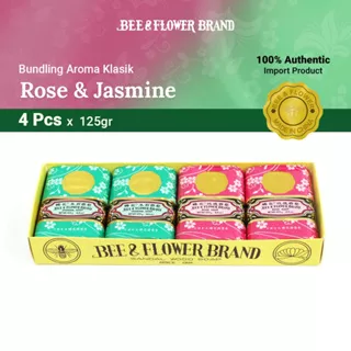 Bee Flower Import Bundling Jasmine Rose 125 gr (@2pcs) - Sabun Tawon Original 125 gr