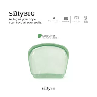 Sillyco - SillyBIG Gentle Giant - Standing Reusable Silicone Food Storage - Sillybag / Sillyup / Silly Up / SillyBig/ Penyimpanan Pompa Asi