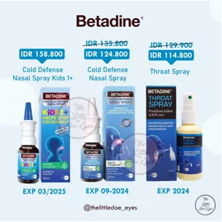 [READY] Betadine Cold Defence Nasal Spray Kids / Throat Spray