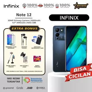 Infinix Note 12 Ram 8/128Gb & 8/256 Layar 6,7 Amoled Baterai 5000Mah Garansi Resmi