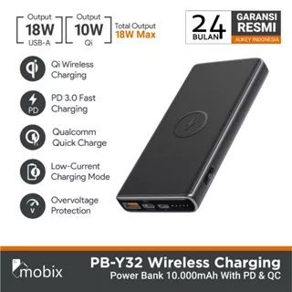 Powerbank Aukey PB-Y32 10000mAh Wireless Charging with PD&QC - 500437