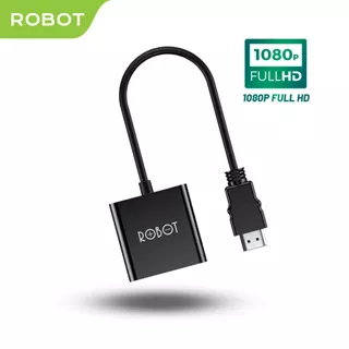 ROBOT RHV10 HDMI TO VGA Adapter Laptop/PC 1080P (Without Audio & Power) Black - Garansi 1 Tahun