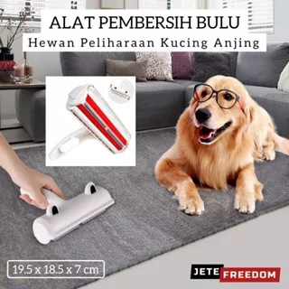 LEMONBEST Alat Pembersih Bulu Kucing Anjing Anabul Baju Karpet Kasur Sofa Lint Remover Roller Pet Hair ABS Silikon 19.5 x 18.5 x 7 cm