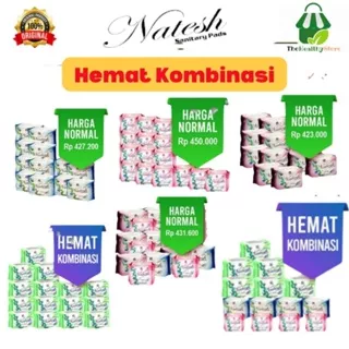 PROMO Natesh Pembalut (Paket Hemat Kombinasi) Natesh Day / Natesh Pantyliner / Natesh Night / Natesh Night Extra Long Original KK Indonesia