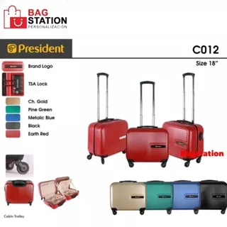 TAS KOPER PRESIDENT TAS CABIN PRESIDENT C012 ORIGINAL C 012 - 4 RODA ABS SELETING TSA LOCK TAS TRAVEL TAS PAKAIAN TAS BAJU