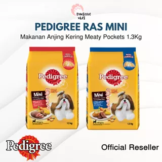 Pedigree RAS MINI 1.3Kg Makanan Anjing Kering Meaty Pockets - Makanan Anjing Kering Khusus RAS MINI 1.3 Kg Rasa Chicken Liver & Beef Lamb Veg