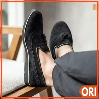 Sepatu Loafers Pria Casual Suede Clasik Formal Kerja Kuliah Pria Cowok Loafer Original - Pierre