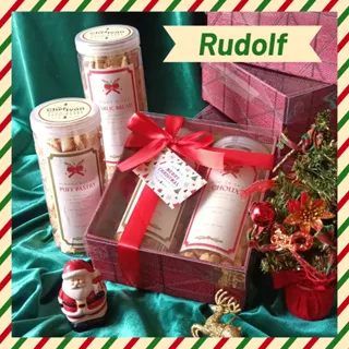 RUDOLF Christmas Hampers Murah Gift Set Hadiah Natal Kue Puff Pastry Sus Croissant Garlic Bread