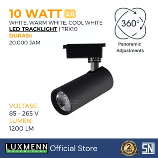 Luxmenn LED Track Light, COB Lampu Sorot Spotlight, Hitam, Putih 10 Watt , 3000K,4000K,6000K