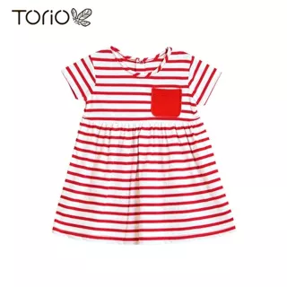 Torio Basic Dress Stripe Pink - Baju Bayi Perempuan - Pakaian Bayi Perempuan - Dress Bayi
