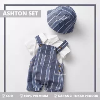 BABYSHWN - ashton denim jumper set | suspender bayi laki laki