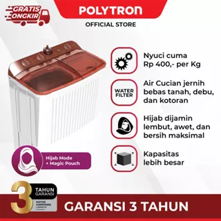 Mesin cuci POLYTRON Primadona Giant 2 tabung 9 Kg PWM 9072N