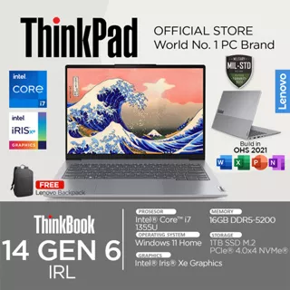 Lenovo Thinkbook 14 Gen 6 Core i7 1355 16GB 1TB SSD IrisXe Windows 11 IPS WUXGA IRL C2ID OHS Laptop