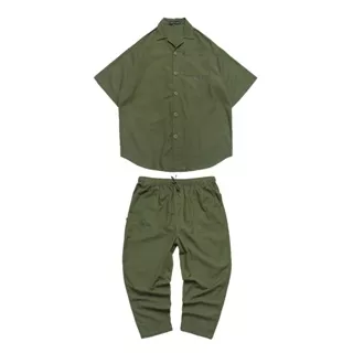 Snug Set Kemeja dan Celana Olive