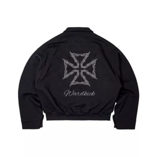 Wardkick - Work Jacket Crop logo white Black Original