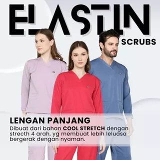 ELASTIN Scrubs / Baju OK / Baju Jaga Lengan PANJANG (The Prime Scrubs By DOCHS MEDIC)