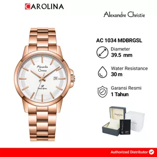 Jam Tangan Pria Alexandre Christie Primo Steel AC 1034 MDBRGSL Silver Dial Rose Gold Stainless Steel Strap