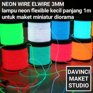 Lampu Neon ELWIRE 100cm Miniatur Maket Diorama - Neon Tube Driver Adaptor Kabel LED Connector