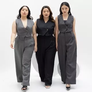 Eclaire - Louisa Vest Set Normal Grande Big Size | Setelan Vest Korea Wanita Casual S-M-L-XL-XXL Jumbo