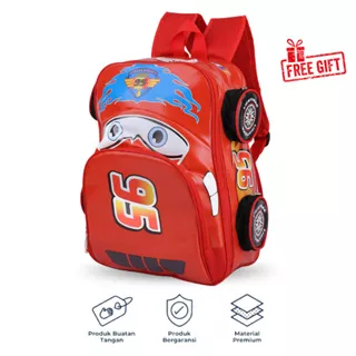 Catenzo Junior - CZR 184 Tas Anak Laki-Laki Original Merah Kombinasi Ransel Sekolah Kantong Anak-anak Cowok Pria Ori Red Colour Terlaris Terbaru Termurah Kids Bag Fashion Karakter Superhero Maccqueen