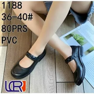 Sepatu Jelly Wanita Terbaru/ Sepatu Pantofel Karet Cewek Kekinian/ Sepatu Kerja LCX 1158/ Jelly Import