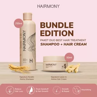[FREE Head Massager] Hairmony Keratin Amino Shampoo 250ml + Leave-in Amino Hair Cream 50gr