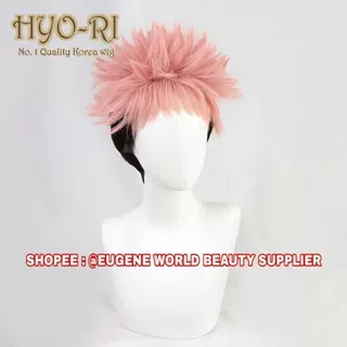 READY STOCK - WIG ITADORI YUJI WIG ITADORI YUUJI WIG YUUJI ITADORI WIG YUJI ITADORI WIG ANIME COSPLAY JUJUTSU KAISEN WIG COWO COWOK PRIA PENDEK LURUS CEPAK HITAM PINK WIG KOREA NATURAL