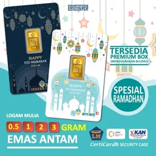 LM Logam Mulia Emas Antam 0.5 gr 1 gr 2 gr 3 gr gram Kado Angpao Hampers Gift Ramadhan Lebaran Idul Fitri Eid Mubarak