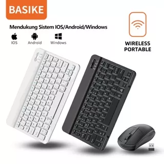 BASIKE Keyboard Wireless Bluetooth Lightweight Portable Mini For iPhone iPad apel Tablet Samsung Xiaomi Phone Universal Garansi 1 Tahun