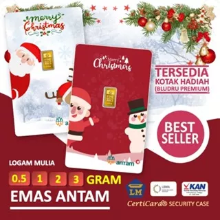 LM Logam Mulia Emas Antam 0.5 gr 1 gr 2 gr 3 gr gram Kado Natal Merry Christmas Gift Hadiah Natal Hampers Natal