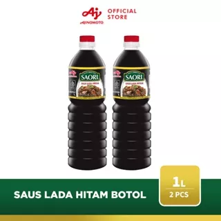 SAORI Saus Lada Hitam Botol 1L (2pcs)