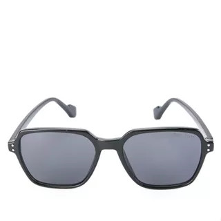 Urban State - Plastic Frame Geometric Square Sunglasses - Black Black