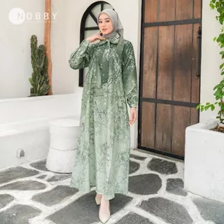Nobby - Alina Dress Gamis Terbaru Gamis Wanita Warna Gradasi Premium