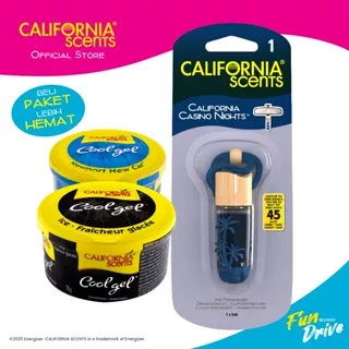 California Scents - Paket Vial Casino Night 1pcs + Gel Ice 1pcs + Gel Newport 1pcs Parfum Mobil California Pewangi Mobil Kamar Lemari Kamar Mandi Parfum Mobil Mewah Tahan Lama Termurah